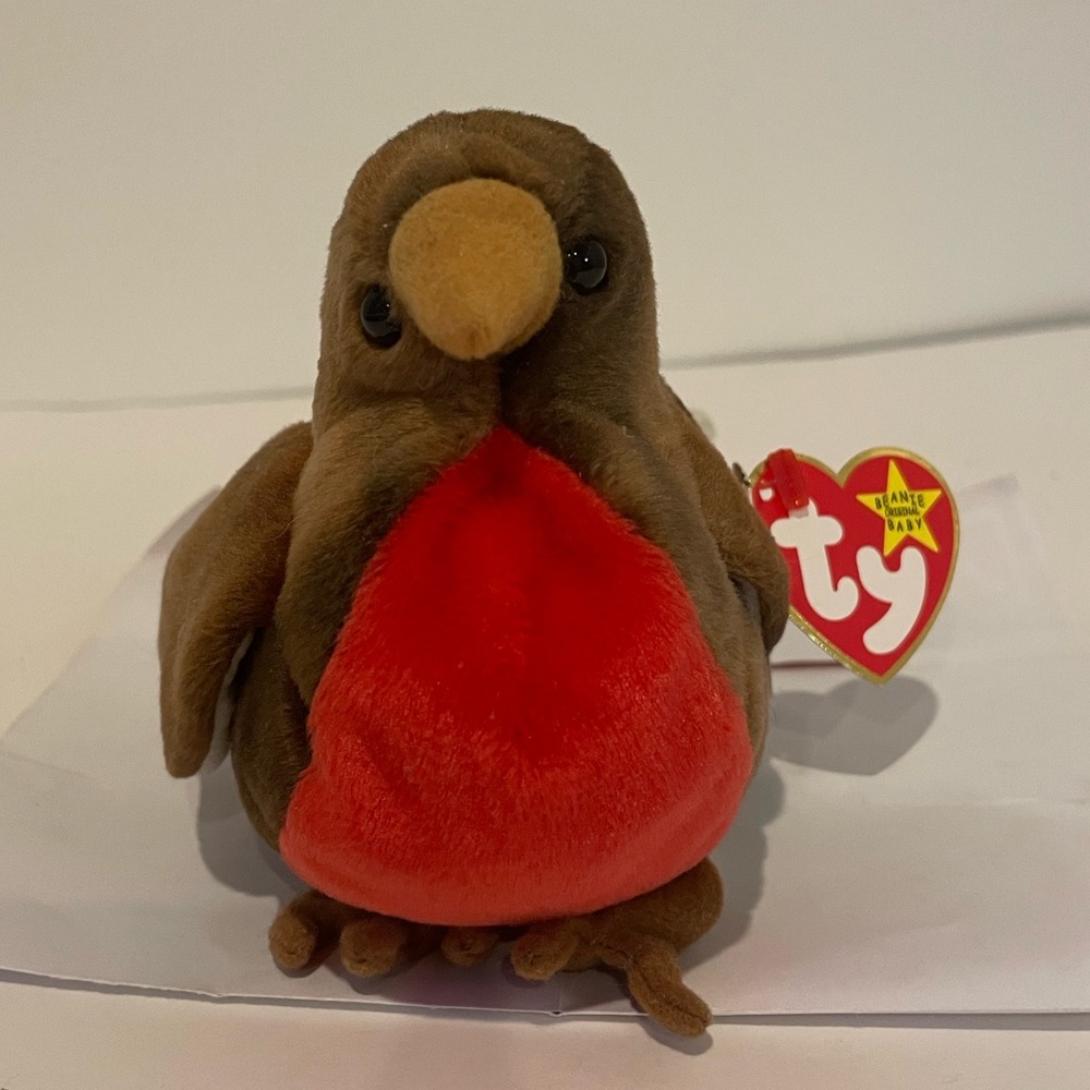 Rare sewing oddity! Early The Robin Ty Beanies Babies brand new mint condition!